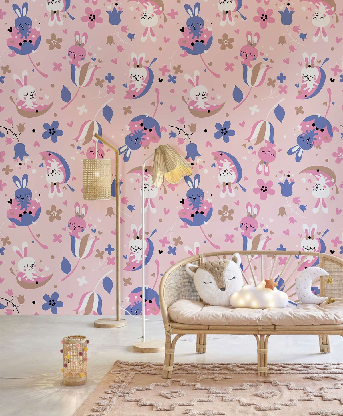 Sleep Bunny Mural Wallpaper Home Interior Decor
