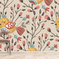 Wallpaper mural for home decoration with dozing birds surrounded by flower vines.