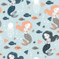 Sleeping Mermaids and Fishes Custom Wallpaper Art Design