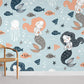 Sleeping Mermaids and Fishes Ocean Wallpaper Room Decoration Idea