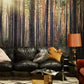 Living room brown forest mural wall design