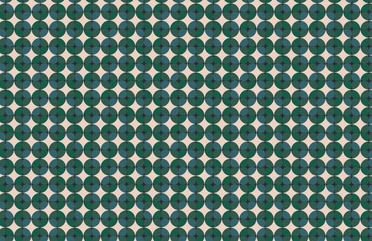 green circle pattern wallpaper art design