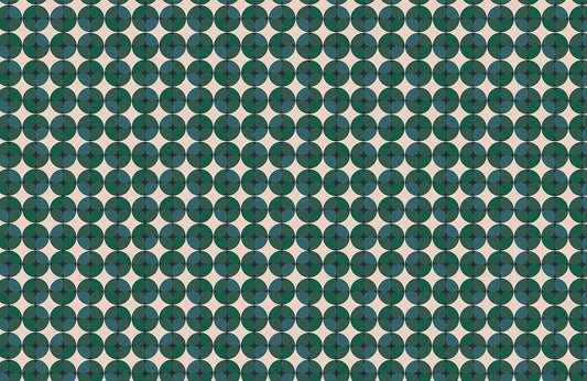 green circle pattern wallpaper art design