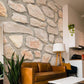 little pastel brick wallpaper mural for living room decor