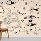 Divination Wallpaper with snake and eyes Mural for Room decor