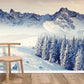 Wallpaper mural with snow-capped mountains
