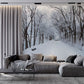 Living room winter forest mural wallpaper