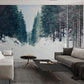 Custom winter forest 3d mural wallpaper