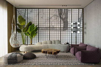 Snow View Wallpaper Mural for the Decoration of the Living Room