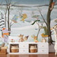 Whimsical Winter Woodland Animal Mural Wallpaper
