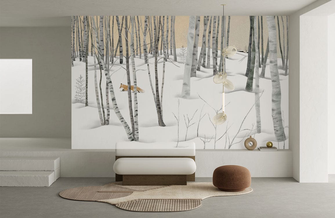 Winter Birch Forest Mural Wallpaper