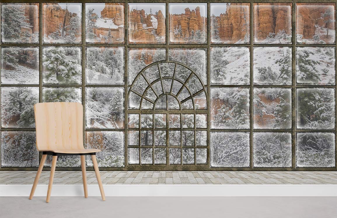 Snow View Mountain Wallpaper Mural Room