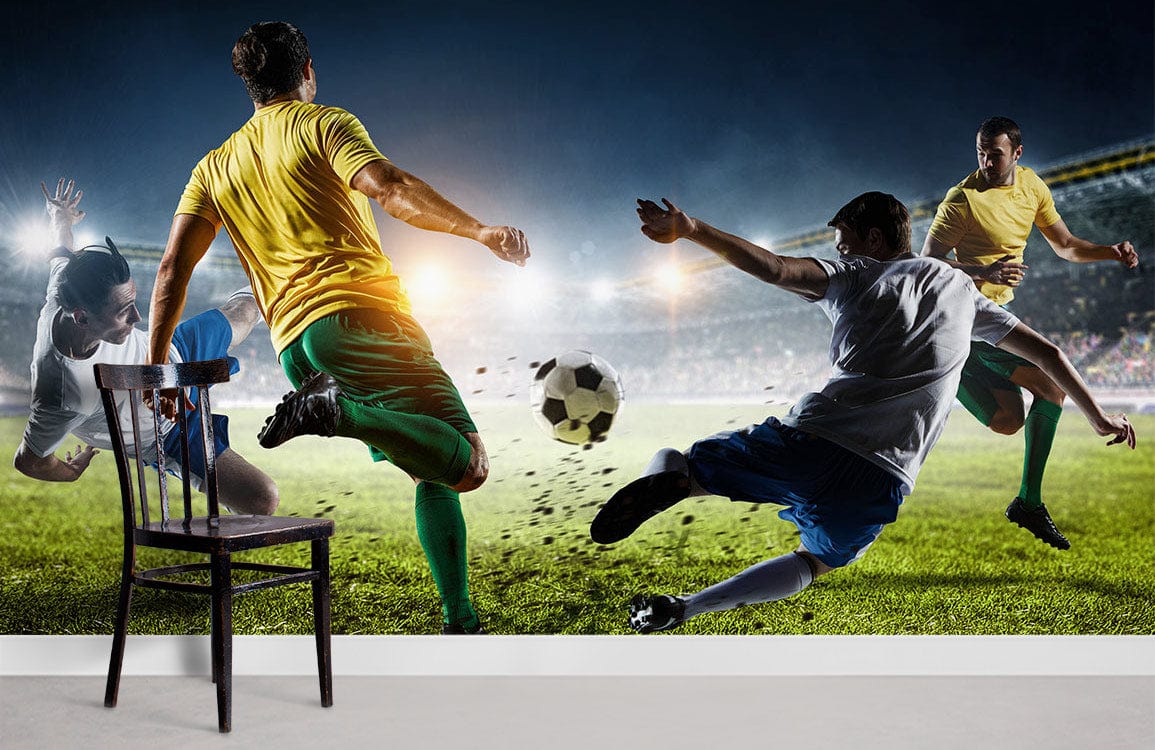 Soccer Scramble Wall Mural Wallpaper Design Ideas