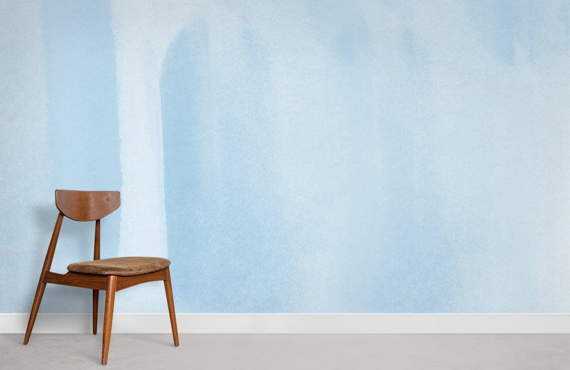 Soft Blue Watercolour effect Mural wallpaper for room decor