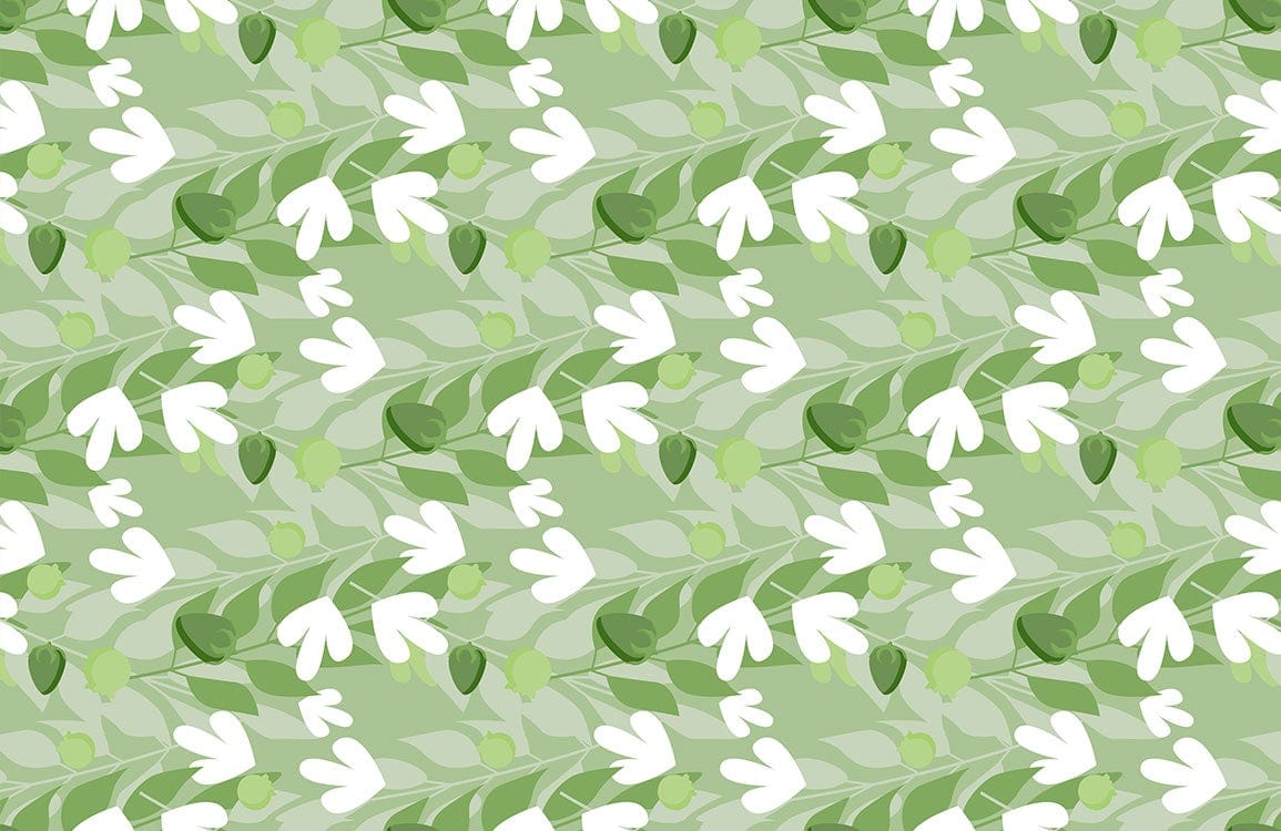 Soft Green Leaves Wallpaper Home Decor