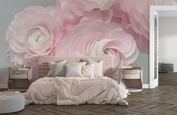 Elegant Pink Floral 3D Mural Wallpaper