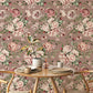 Vintage Pink Floral Bedroom Wallpaper Mural in dining room