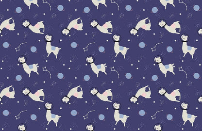 Astronaut Dog Navy Children Mural Wallpaper