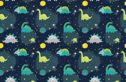 Cute Dinosaur Kids Room Mural Wallpaper