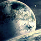 Planet on deep Space Wallpaper mural for wall
