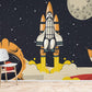 Wallpaper mural depicting space for use in decorating a child's room