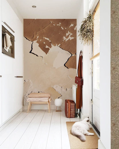 spliced wallpaper mural hallway decoration idea