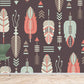 Wallpaper mural with a continuous design resembling Native American feathers