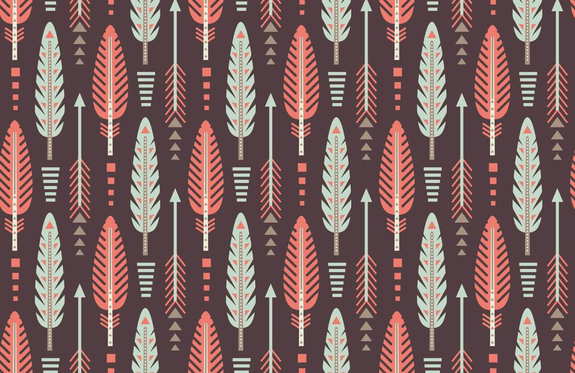Bohemian Arrows Geometric Pattern Mural Wallpaper