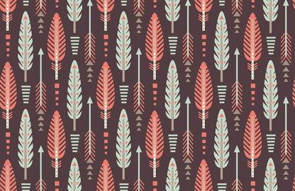 Wallpaper mural fashioned with a geometric pattern that features a repeating pattern from Peru