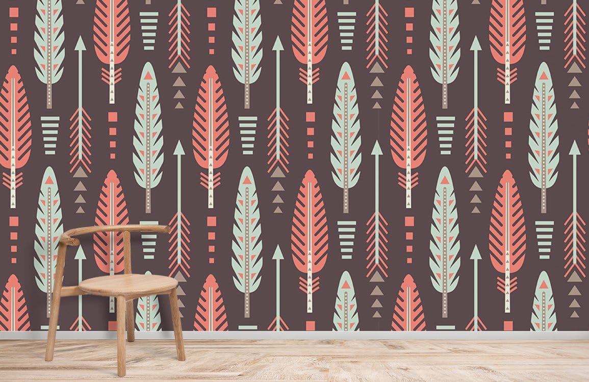 Wallpaper mural patterned with a geometric vector background from Peru.