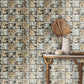 repeat flower tile pattern mural for lounge