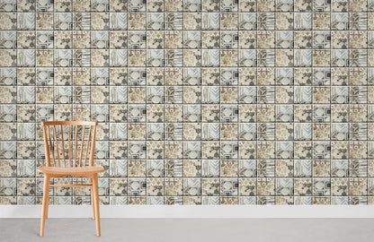 neutral color suqre tile wallpaper