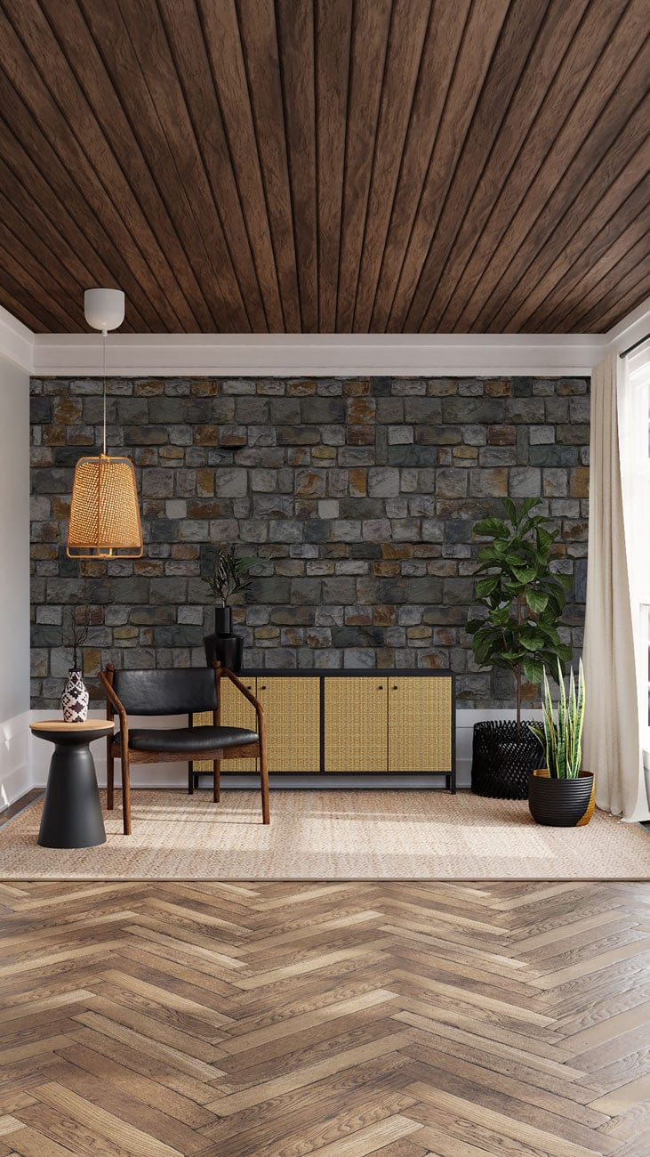 stain bricks wall mural hallway decoration