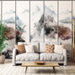 stained mountains wall mural lounge custom design