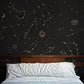 Pattern of Star Signs on Wallpaper Mural for Use as Décor in Bedroom