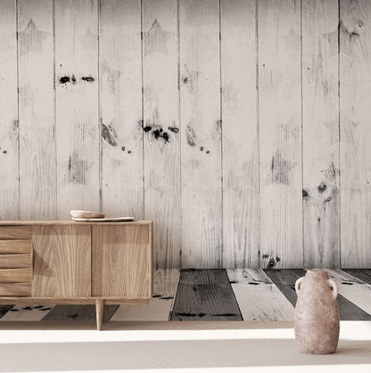Wallpaper mural with Star Traces on Board, perfect for use as a Hallway Decoration