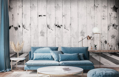 Wallpaper mural with Star Traces on Board, Perfect for Decorating the Living Room