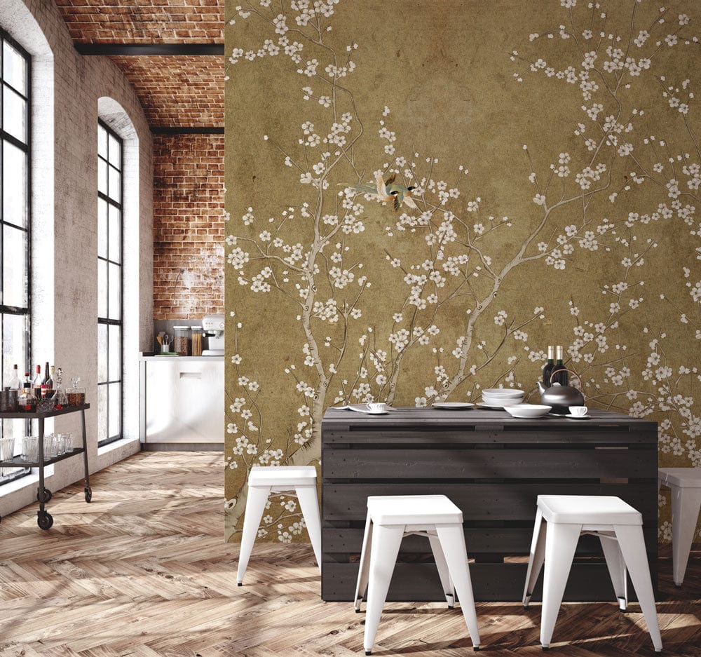 Beautiful Starry Flowers Wallpaper Mural for the Decoration of the Dining Room