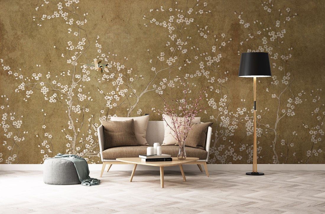 Aesthetic Starry Flowers Wallpaper Mural for the Decoration of the Hallway