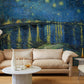 Starry sky oil painting wall Murals for living Room decor