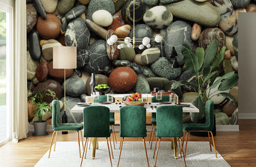 Realistic Pebble Stone Textured Mural Wallpaper