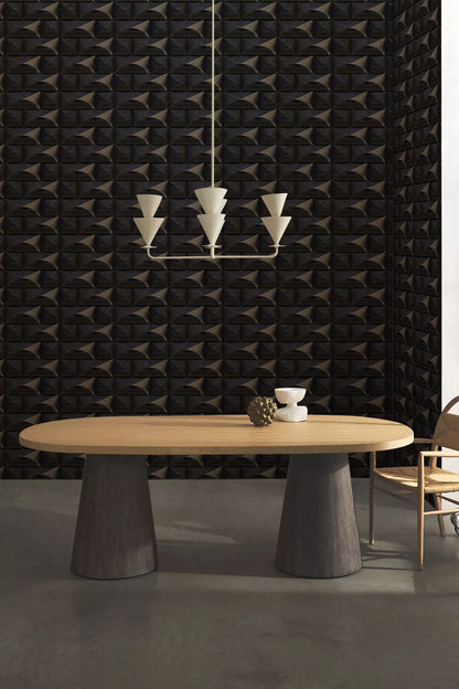 wallpaper for a living room with a table and chairs