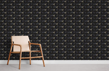 Geometric Black Modern Bedroom Mural Wallpaper