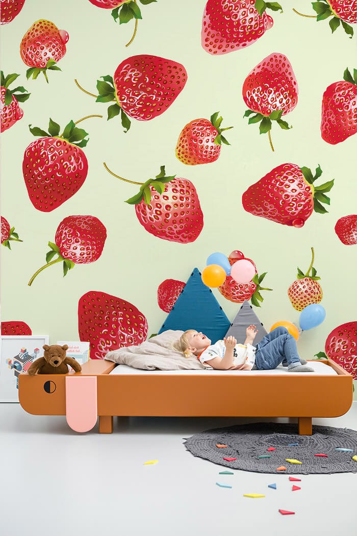 couch backdrop with strawberry world fun wallpaper
