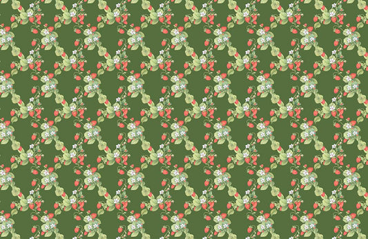 Emerald Green Floral Vintage Mural Wallpaper