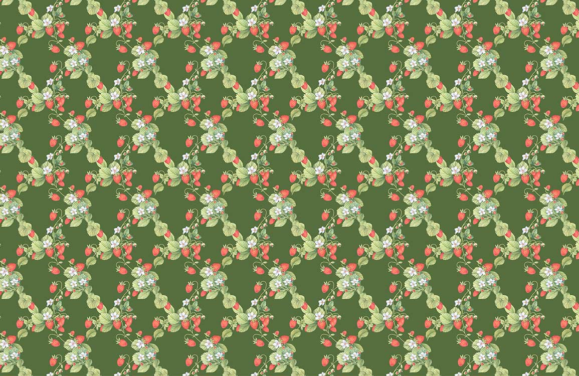 Emerald Green Floral Vintage Mural Wallpaper