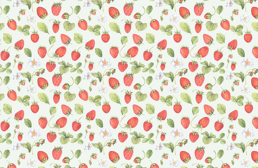 Vintage Strawberry Botanical Mural Wallpaper