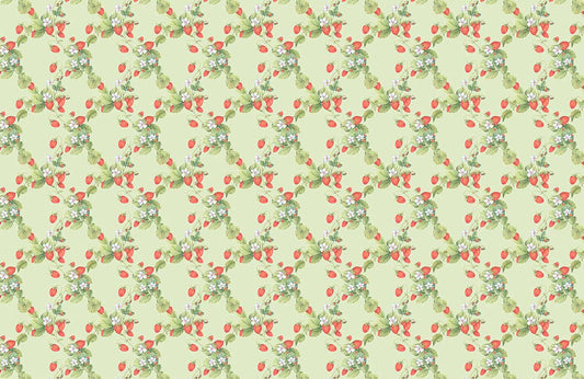 Vintage Floral Patterned Green Mural Wallpaper