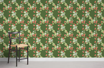 Smaragdgrünes florales Vintage-Wandbild