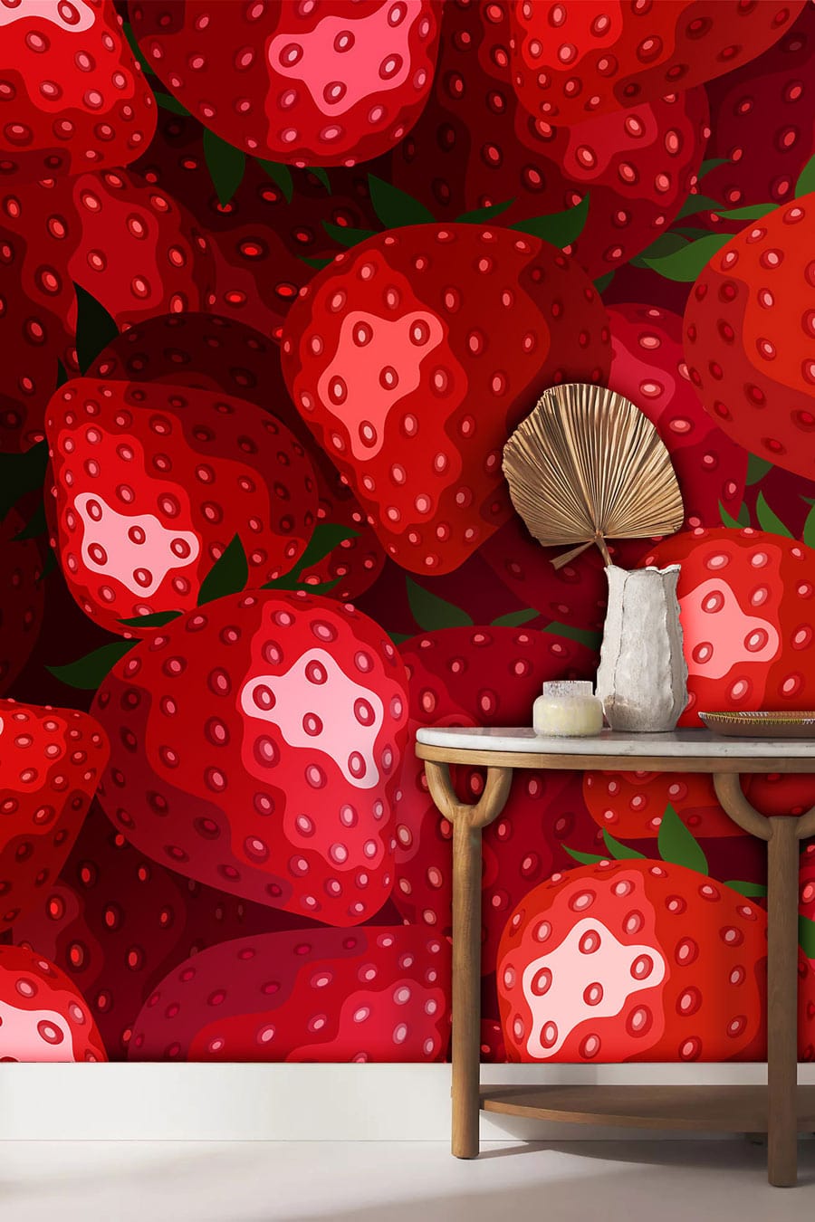 wallpaper louge with a fruit strawbery design